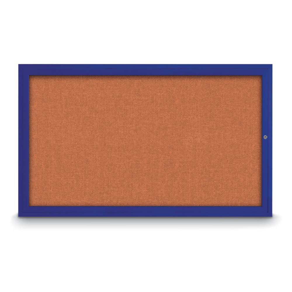 United Visual Products Slim Enclosed Corkboard, 24"x36", Bronze Alum Frame/Black UVEB2436-BRONZE-BLACK - main